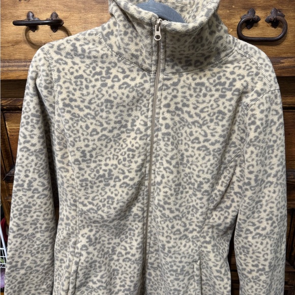 Leopard Fleece Print Zip-Up Jacket - Picture 1 of 1
